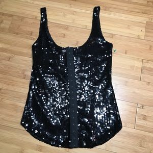 ARDEN B Black Sequence Top